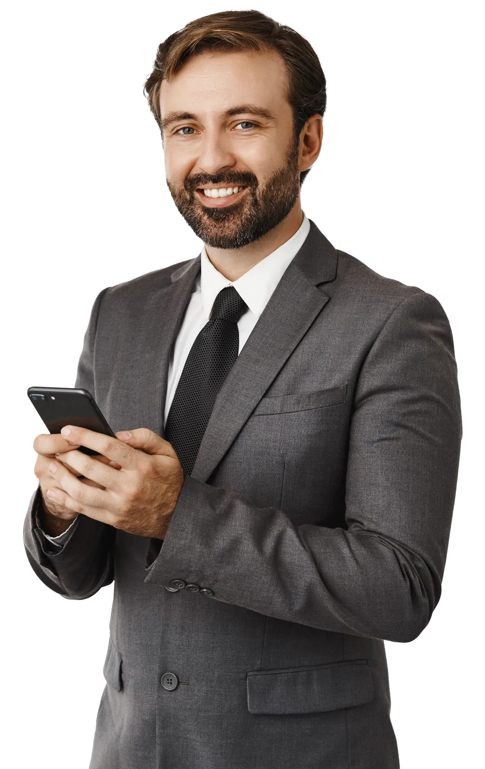 Sportsbook operator checking his growth on a phone